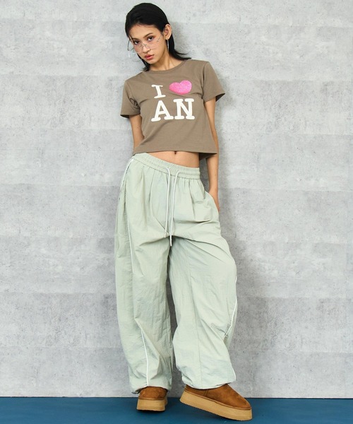 ANAP（アナップ）の「I LOVE ラメ プリント Tシャツ（Tシャツ/カットソー・レディース・ホワイト/ブラウン・FREE）」の10枚目の写真