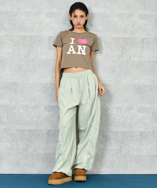 ANAP（アナップ）の「I LOVE ラメ プリント Tシャツ（Tシャツ/カットソー・レディース・ホワイト/ブラウン・FREE）」の11枚目の写真