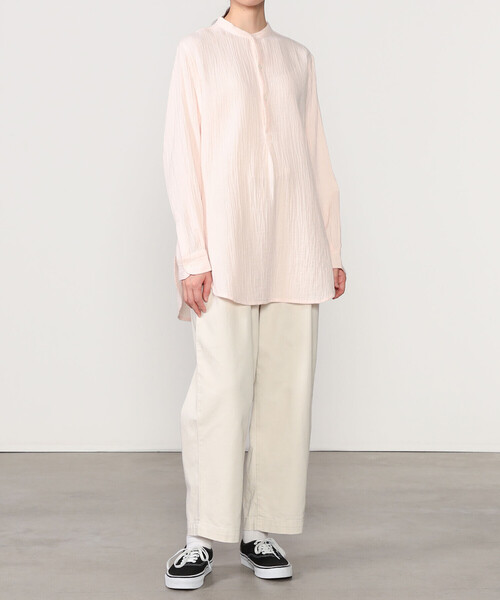 INDIA INDUSTRY | ダブルガーゼ 長袖バンドカラーシャツ WOMEN（シャツ