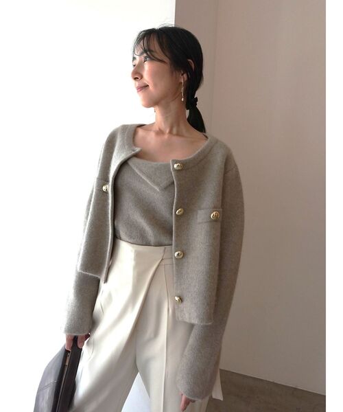 CHNラクーンニットジャケット（ノーカラージャケット）｜LAGUNAMOON