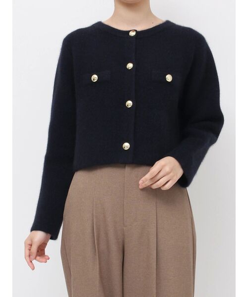 セール】CHNラクーンニットジャケット（ノーカラージャケット