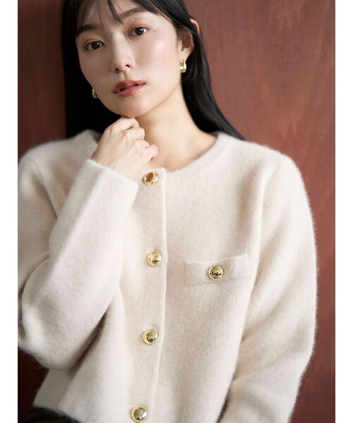 LAGUNAMOON(ラグナムーン)のCHNラクーンニットジャケット(ノーカラージャケット)