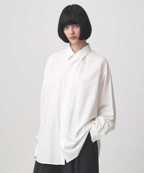 Juha(ユハ)の「COMPACT TWILL SHIRT(シャツ/ブラウス・メンズ・ホワイト/ブラック・3/4)」の2枚目の写真