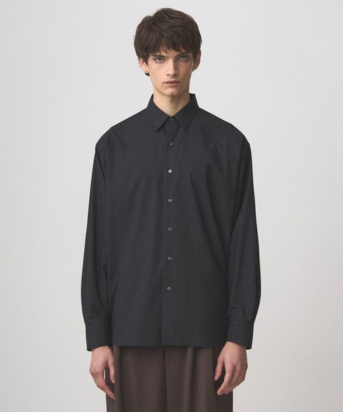 Juha(ユハ)の「COMPACT TWILL SHIRT(シャツ/ブラウス・メンズ・ホワイト/ブラック・3/4)」の1枚目の写真