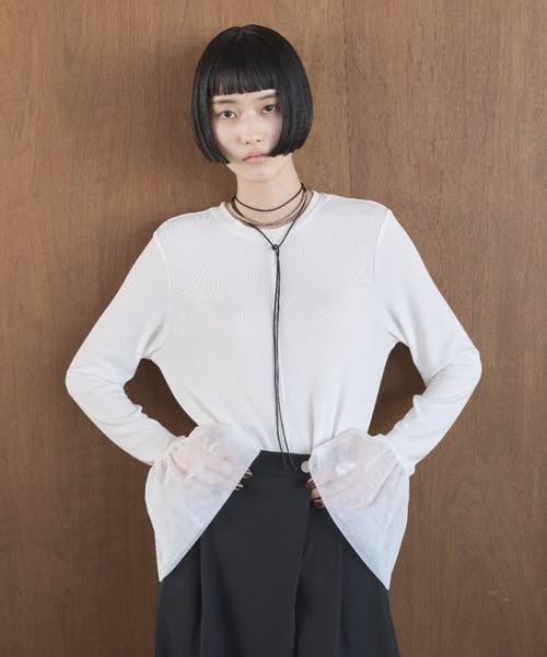セール】チュールベルスリーブトップス（Tシャツ/カットソー）｜AIC