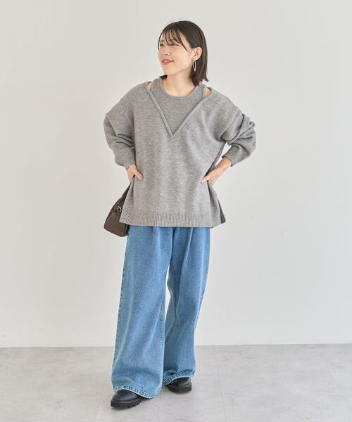 Sugar spoon（シュガースプーン）の「・SUGAR SPOON デニムワイドパンツ（デニムパンツ・レディース・インディゴブルー/パープル/ブラック・FREE）」の15枚目の写真