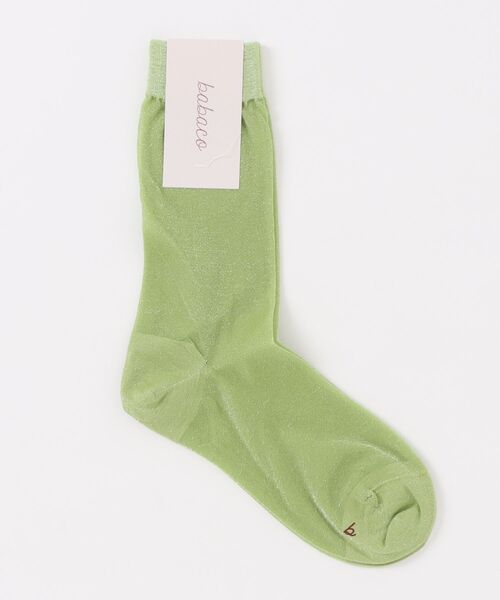 babaco（ババコ）の「babaco Lurex Sheer Socks（ソックス/靴下・レディース・ライトグリーン/ピンク/ネイビー・1）」の2枚目の写真