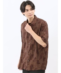 m.f.editorial（エムエフエディトリアル）の「【ウォッシャブル】グロウスバイインジアティック リーフ柄ジャガード 半袖シャツ（シャツ/ブラウス・メンズ）」