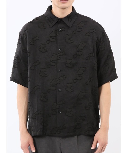 m.f.editorial（エムエフエディトリアル）の「【ウォッシャブル】グロウスバイインジアティック リーフ柄ジャガード 半袖シャツ（シャツ/ブラウス・メンズ・ダークウッド/ブラック・MEDIUM/LARGE）」の18枚目の写真