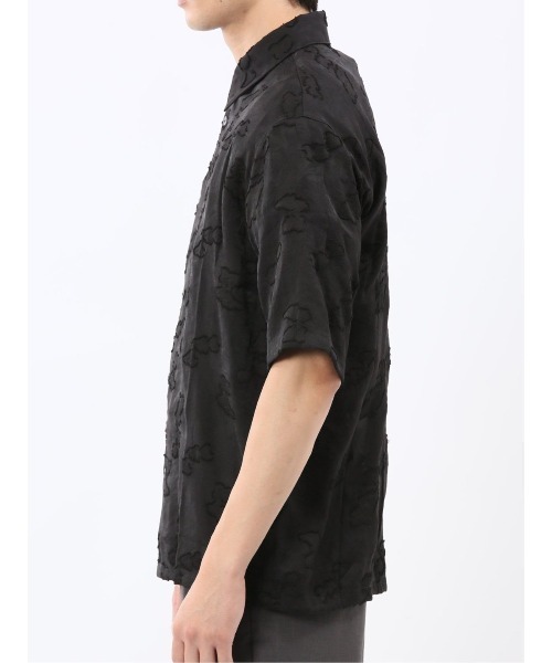 m.f.editorial（エムエフエディトリアル）の「【ウォッシャブル】グロウスバイインジアティック リーフ柄ジャガード 半袖シャツ（シャツ/ブラウス・メンズ・ダークウッド/ブラック・MEDIUM/LARGE）」の19枚目の写真