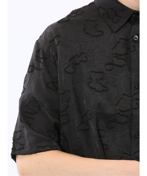m.f.editorial（エムエフエディトリアル）の「【ウォッシャブル】グロウスバイインジアティック リーフ柄ジャガード 半袖シャツ（シャツ/ブラウス・メンズ・ダークウッド/ブラック・MEDIUM/LARGE）」の22枚目の写真