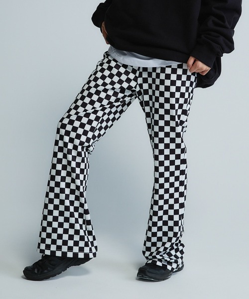 JEANASIS（ジーナシス）の「【Les Fleurs】アソートストレッチフレアパンツ/594278（その他パンツ・レディース・ブラック/ホワイト/チェック/ブラウン・FREE）」の4枚目の写真