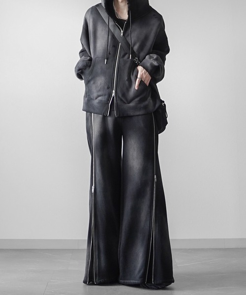 ELLUV/エルヴ】ヴィンテージフェード＆ダメージ加工 ショートジップ