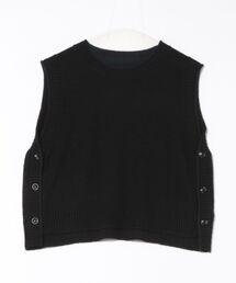 ミニループニットサイドボタンベスト