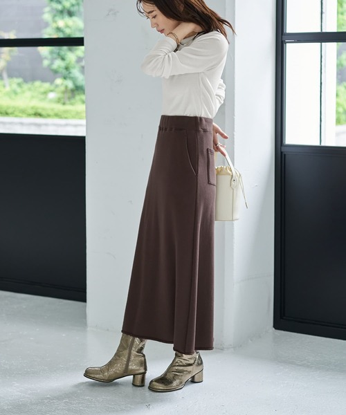 STYLE DELI(スタイルデリ)の「【Made in JAPAN】スウェットマキシ丈スカート/85cm(スカート・レディース・ブラウン・MEDIUM/SMALL)」の2枚目の写真