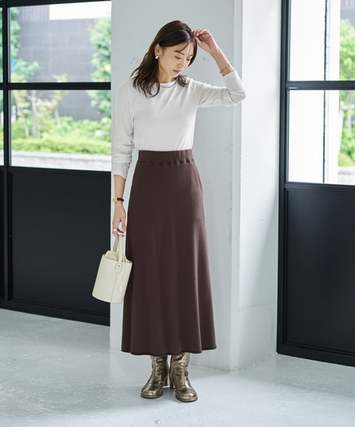 STYLE DELI(スタイルデリ)の「【Made in JAPAN】スウェットマキシ丈スカート/85cm(スカート・レディース・ブラウン・MEDIUM/SMALL)」の3枚目の写真