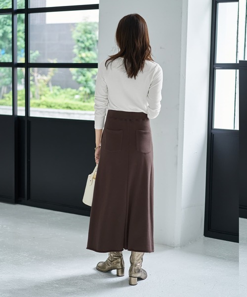 STYLE DELI(スタイルデリ)の「【Made in JAPAN】スウェットマキシ丈スカート/85cm(スカート・レディース・ブラウン・MEDIUM/SMALL)」の4枚目の写真