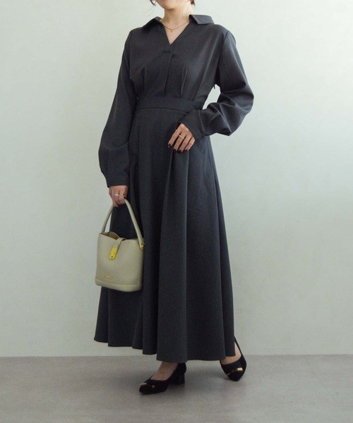 ミッシュマッシュ（MISCH MASCH）/2025秋冬新作 スキッパ?タックワンピース セール】WEB限定 2025秋冬新作 スキッパ―タックワンピース（ワンピース