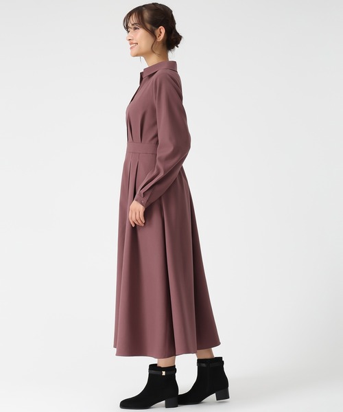 MISCH MASCH（ミッシュマッシュ）の「WEB限定 スキッパ―タックワンピース（ワンピース・レディース・チャコールグレー/ワイン・ﾌﾘ-）」の11枚目の写真