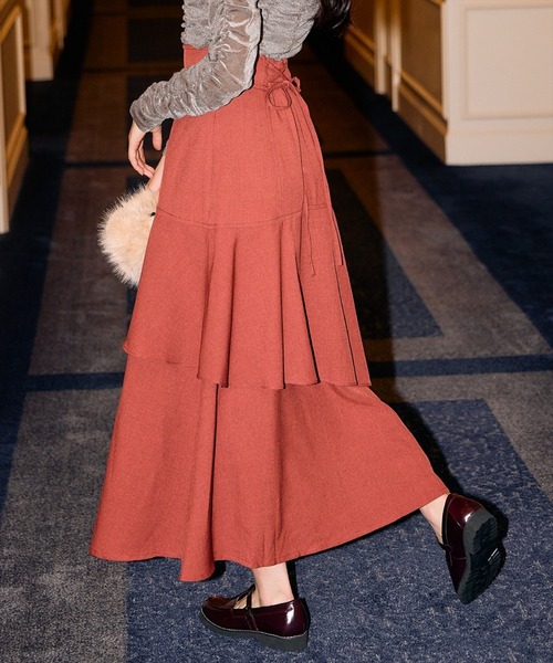 AND COUTURE（アンドクチュール）の「インナーミニティアードスカート（スカート・レディース・レッド/ブラウン/ブラック・MEDIUM/SMALL）」の6枚目の写真