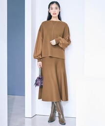 自由区（ジユウク）の「ウールミラノニットフレア スカート（スカート）」