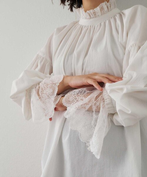 レースギャザーブラウス（シャツ/ブラウス）｜Whim Gazette（ウィム
