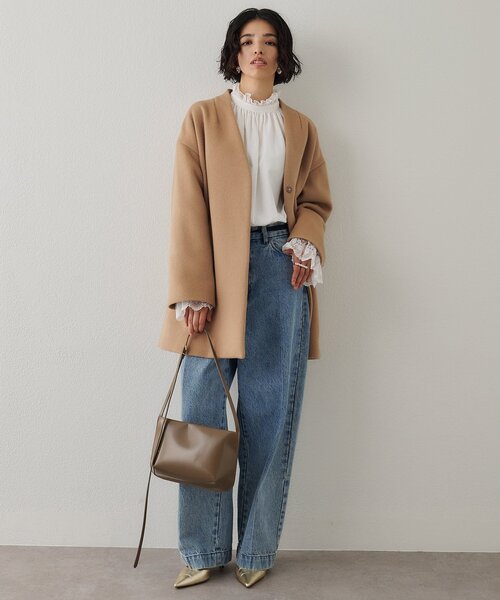 Whim Gazette（ウィムガゼット）の「レースギャザーブラウス（シャツ/ブラウス・レディース・ブラック/オフホワイト・FREE）」の7枚目の写真