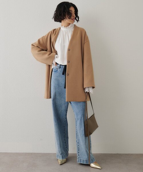 Whim Gazette（ウィムガゼット）の「レースギャザーブラウス（シャツ/ブラウス・レディース・ブラック/オフホワイト・FREE）」の8枚目の写真