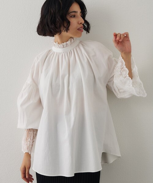 レースギャザーブラウス（シャツ/ブラウス）｜Whim Gazette