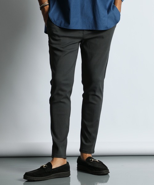The DUFFER of ST.GEORGE（ザダファーオブセントジョージ）の「「GUM STRETCH」BASIC SKINNY EASY CHINO PANTS：超伸縮「ガムストレッチ」スキニー イージーチノパン（チノパンツ・メンズ・ネイビー/チャコールグレー/グレイッシュベージュ/ブラック・MEDIUM/SMALL/X-LARGE/LARGE）」の3枚目の写真