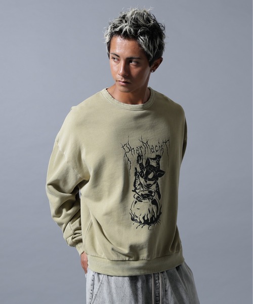 DANKE SCHON(ダンケシェーン)の「【WEB&DEPOT限定】DankeSchon/ダンケシェーン/PIGMENT SWEAT PUG(スウェット・メンズ・ベージュ/ブラック・M/L)」の1枚目の写真
