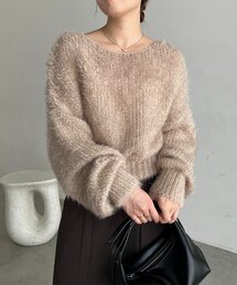 CAPRICIEUX LE'MAGE（カプリシューレマージュ）の「フェザーラウンドプルオーバー（ニット/セーター）」