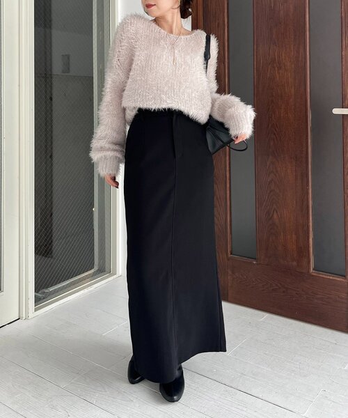 CAPRICIEUX LE'MAGE（カプリシューレマージュ）の「フェザーラウンドプルオーバー（ニット/セーター・レディース・グレー/ベージュ/ピンク・FREE）」の8枚目の写真