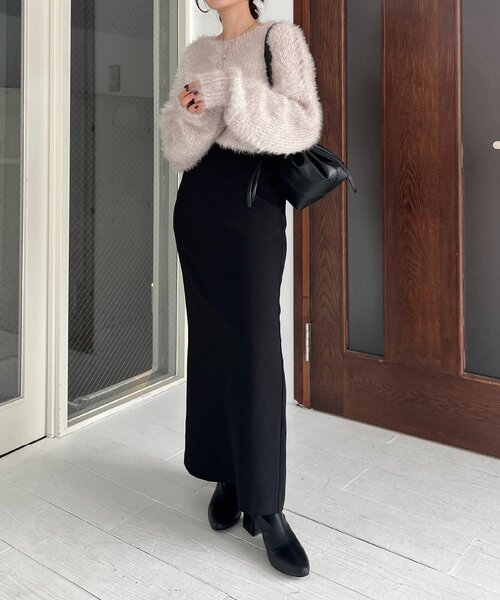 CAPRICIEUX LE'MAGE（カプリシューレマージュ）の「フェザーラウンドプルオーバー（ニット/セーター・レディース・グレー/ベージュ/ピンク・FREE）」の10枚目の写真