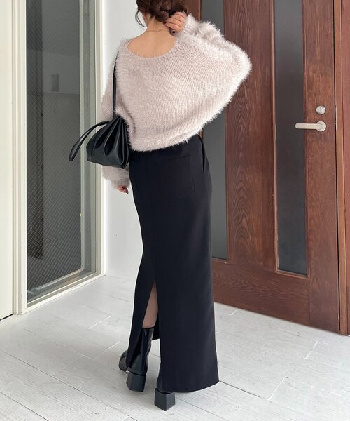 CAPRICIEUX LE'MAGE（カプリシューレマージュ）の「フェザーラウンドプルオーバー（ニット/セーター・レディース・グレー/ベージュ/ピンク・FREE）」の11枚目の写真