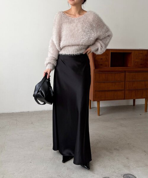 CAPRICIEUX LE'MAGE（カプリシューレマージュ）の「フェザーラウンドプルオーバー（ニット/セーター・レディース・グレー/ベージュ/ピンク・FREE）」の13枚目の写真