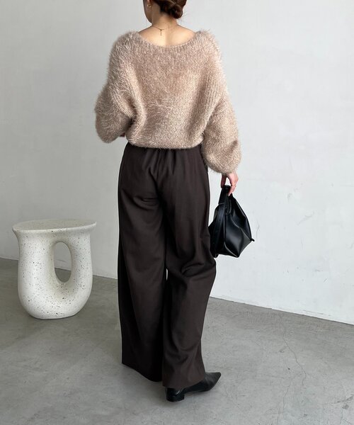 CAPRICIEUX LE'MAGE（カプリシューレマージュ）の「フェザーラウンドプルオーバー（ニット/セーター・レディース・グレー/ベージュ/ピンク・FREE）」の17枚目の写真