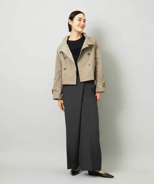 MICHEL KLEIN(ミッシェル・クラン)の「スタンドカラーショートブルゾン(トレンチコート・レディース・ブラック/ベージュ・38)」の15枚目の写真