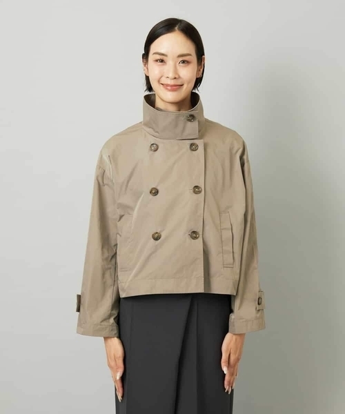 MICHEL KLEIN(ミッシェル・クラン)の「スタンドカラーショートブルゾン(トレンチコート・レディース・ブラック/ベージュ・38)」の22枚目の写真