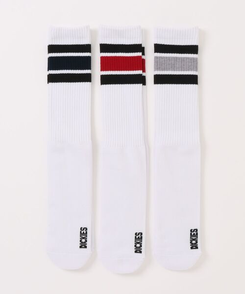 Dickies(ディッキーズ)の「【Dickies】クルー丈 3Pセット チューブライン底パイルWH/3足セット 靴下/メンズ(ソックス/靴下・メンズ・ホワイト・25cm-27cm)」の5枚目の写真