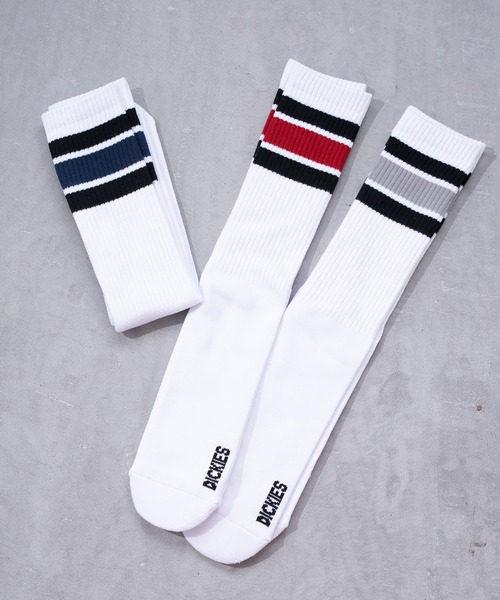 Dickies(ディッキーズ)の「【Dickies】クルー丈 3Pセット チューブライン底パイルWH/3足セット 靴下/メンズ(ソックス/靴下・メンズ・ホワイト・25cm-27cm)」の2枚目の写真