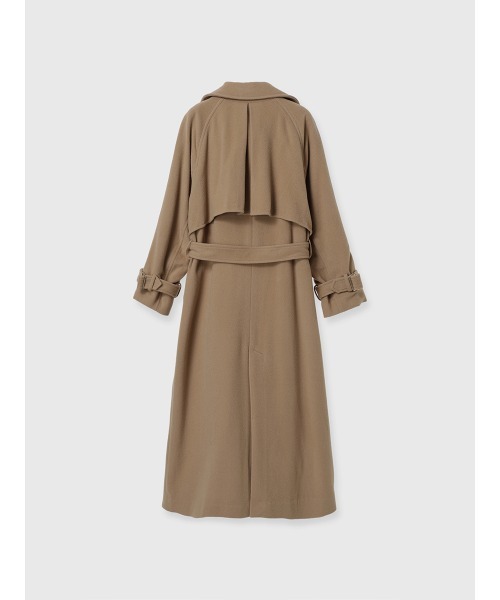 【美品】anuans ウールトレンチコート 4万9千　ブラウン S アニュアンス anuans ウールトレンチコート （BROWN
