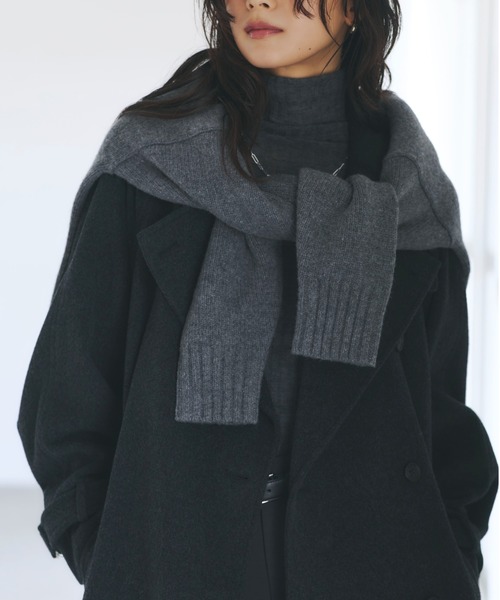 anuans（アニュアンス）の「ウールトレンチコート（トレンチコート・レディース・チャコールグレー/ライトグレー/ブラック/ダークブラウン/キャメル・SMALL/MEDIUM）」の18枚目の写真