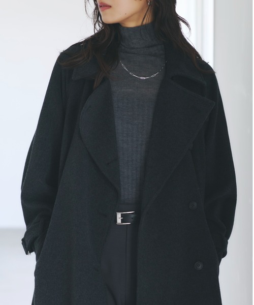 anuans（アニュアンス）の「ウールトレンチコート（トレンチコート・レディース・チャコールグレー/ライトグレー/ブラック/ダークブラウン/キャメル・SMALL/MEDIUM）」の20枚目の写真