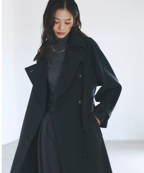 anuans（アニュアンス）の「ウールトレンチコート（トレンチコート・レディース・チャコールグレー/ライトグレー/ブラック/ダークブラウン/キャメル・SMALL/MEDIUM）」の21枚目の写真
