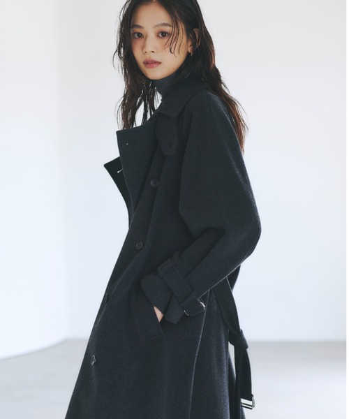 anuans（アニュアンス）の「ウールトレンチコート（トレンチコート・レディース・チャコールグレー/ライトグレー/ブラック/ダークブラウン/キャメル・SMALL/MEDIUM）」の22枚目の写真