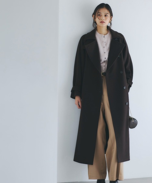 anuans（アニュアンス）の「ウールトレンチコート（トレンチコート・レディース・チャコールグレー/ライトグレー/ブラック/ダークブラウン/キャメル・SMALL/MEDIUM）」の9枚目の写真