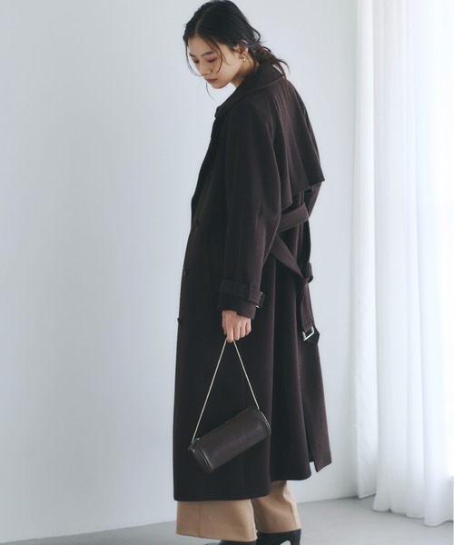 anuans（アニュアンス）の「ウールトレンチコート（トレンチコート・レディース・チャコールグレー/ライトグレー/ブラック/ダークブラウン/キャメル・SMALL/MEDIUM）」の12枚目の写真