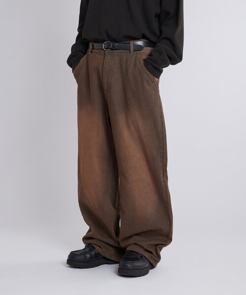 WHO'S WHO gallery(フーズフーギャラリー)の「【KOOKY’N】ヴィンテージライクブラストバギーデニム(デニムパンツ・メンズ・ブラウン/ネイビー/ブラック・MEDIUM/LARGE)」の3枚目の写真