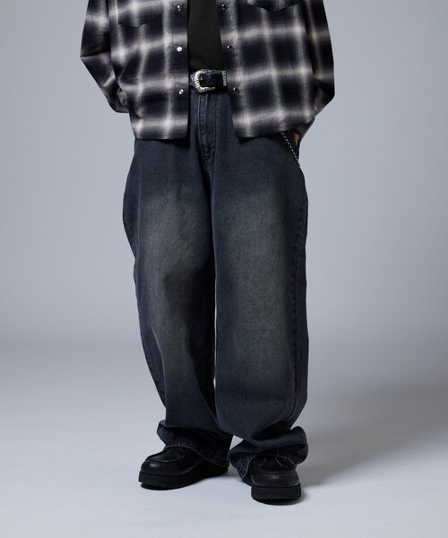 WHO'S WHO gallery(フーズフーギャラリー)の「【KOOKY’N】ヴィンテージライクブラストバギーデニム(デニムパンツ・メンズ・ブラウン/ネイビー/ブラック・MEDIUM/LARGE)」の20枚目の写真